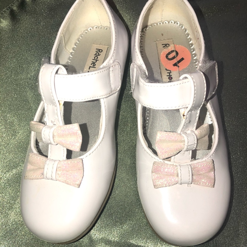 Rachel Shoes Lil Sally white bow shoes